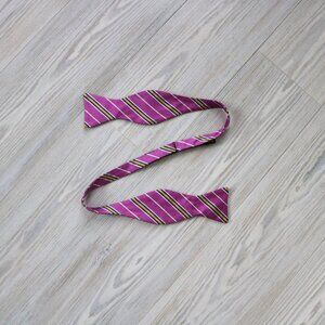 Polo Ralph Lauren 100% Italian Silk Striped Lavender Bow Tie Formal Old Money